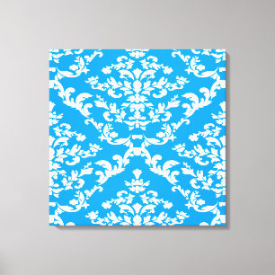 Light Blue Bold Damask @ Emporiomoffa Canvas Print