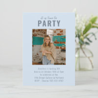 Light Blue Bold Photo Milestone Birthday Party