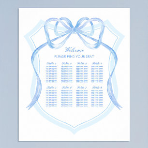 Light Blue Bow Crest Baptism Seating Chart
