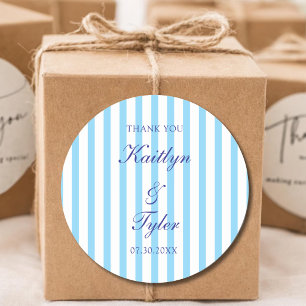 Light Blue Bridal Shower Favours Custom Wedding Classic Round Sticker