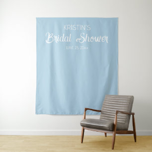 Light Blue Bridal Shower Photo Backdrop Tapestry