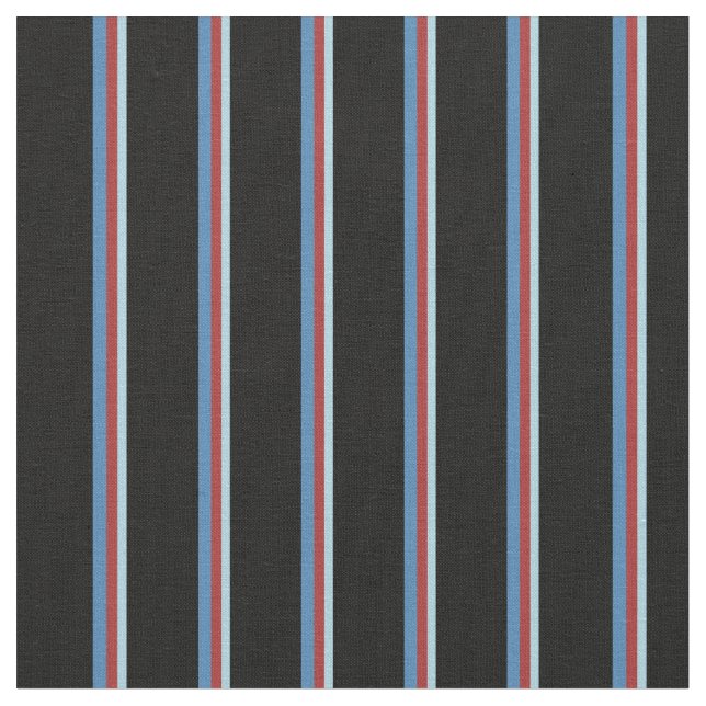 Light Blue, Brown, Blue, and Black Coloured Lines Fabric (Close Up)