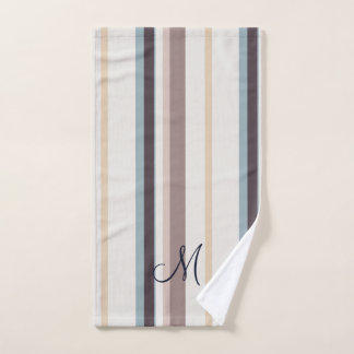 Light Blue, Brown & Ivory Simple Decorative Bath Towel Set