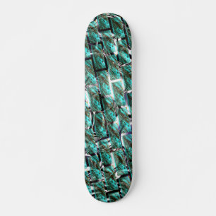 Light blue, bubbles upon grid or brick effect? skateboard