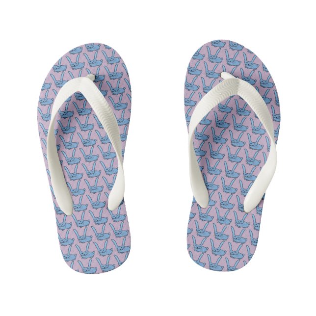 Light blue bunny kid's jandals (Footbed)