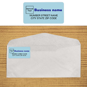 Light Blue Business Address Label