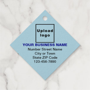 Light Blue Business Brand on Diamond Shape Favour Tags