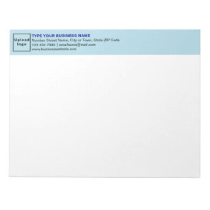 Light Blue Business Brand on Heading of Notepad