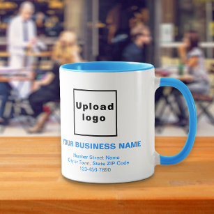 Light Blue Business Brand Texts on Combo Mug
