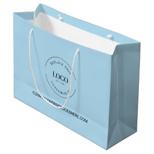 Light blue Business Company website Your Logo Large Gift Bag