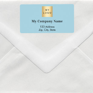 Light blue business logo return address shipping