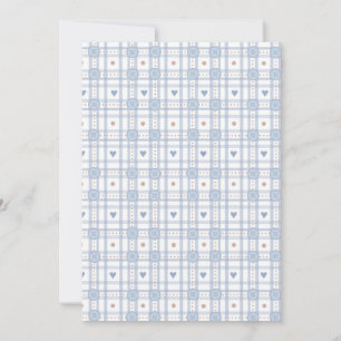 Light Blue Button Heart Baby Shower Invitation
