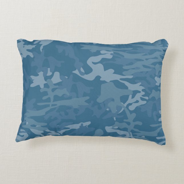 Light Blue Camo  Toss Pillow (Back)