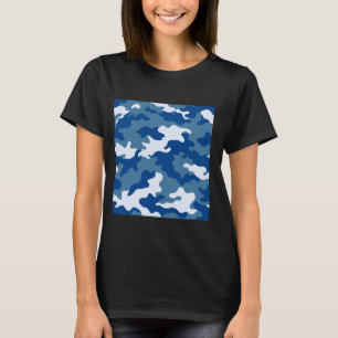 Light Blue Camouflage Art Pretty Pattern Camo T-Shirt