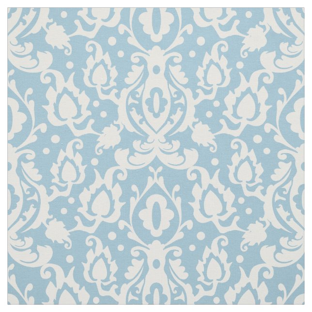 Light Blue Casbah Damask Fabric (Swatch)