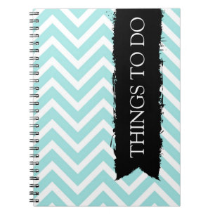 Light Blue Chevron Things To Do Spiral Notebook