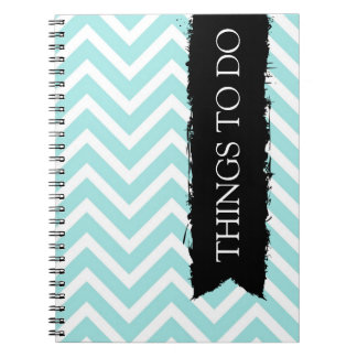 Light Blue Chevron Things To Do Spiral Notebook
