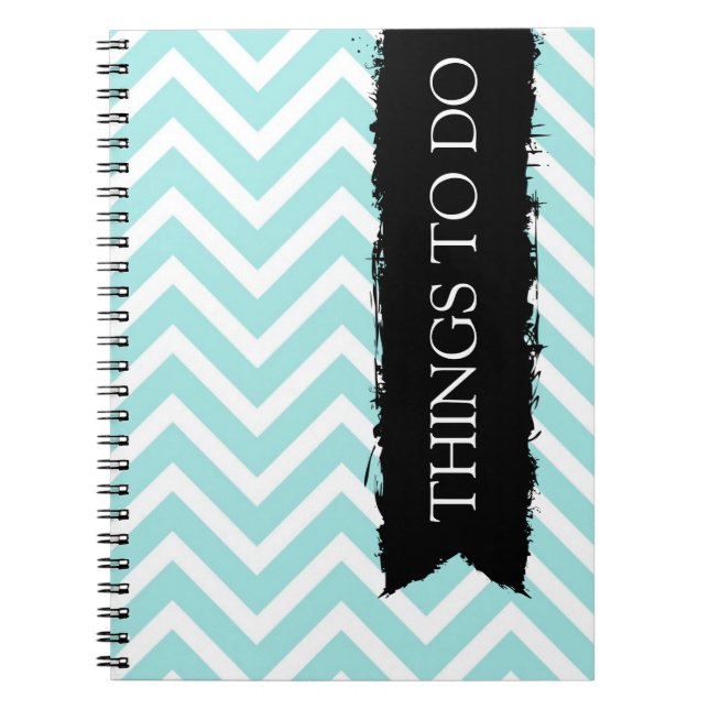 Light Blue Chevron Things To Do Spiral Notebook (Front)