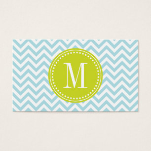 Light Blue Chevron Zigzag Personalised Monogram