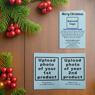 Light Blue   Christmas   Business   Folded Holiday Card