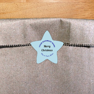 Light Blue Christmas Business Star Shape Sticker