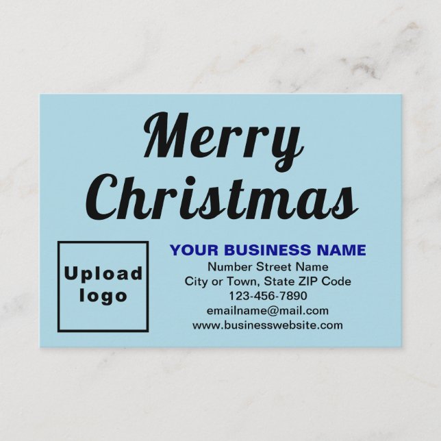 Light Blue | Christmas | Small Flat Greeting Card (Front)