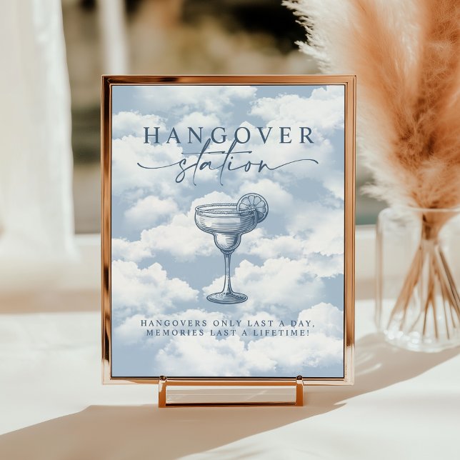 Light Blue Cloud Bachelorette Hangover Station Poster (Creator Uploaded)