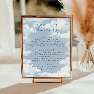 Light Blue Cloud Bachelorette Weekend Itinerary Poster
