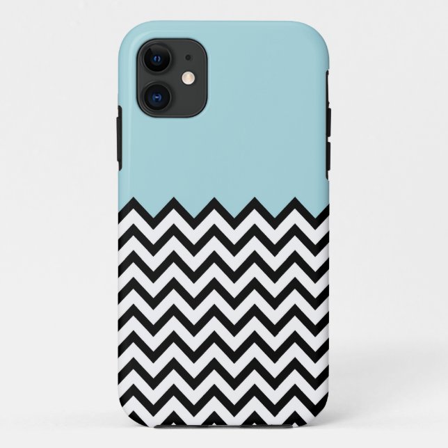 Light Blue Colour Block Chevron iPhone 5 Case (Back)