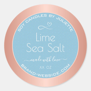 Light Blue Cool Rose Gold Effect Sea Salt Labels
