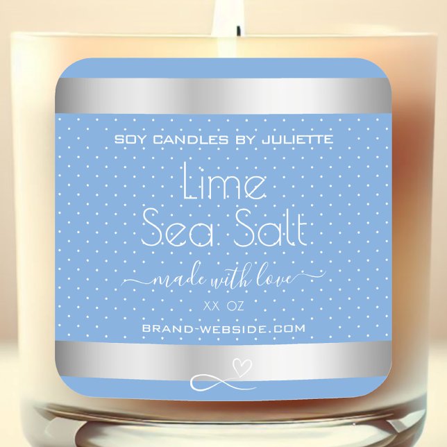 Light Blue Cool Silver Effect Lime Sea Salt Labels (Creator Uploaded)