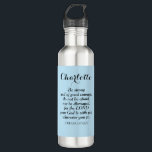 Light Blue Courage Bible Verse Custom Name Simple 710 Ml Water Bottle<br><div class="desc">This beautiful soft blue water bottle features the wonderful Bible verse of Joshua 1:9 and is easy to customise with the recipient's name.</div>