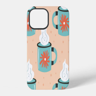 Light Blue Cup Seamless Pattern. iPhone 12 Case