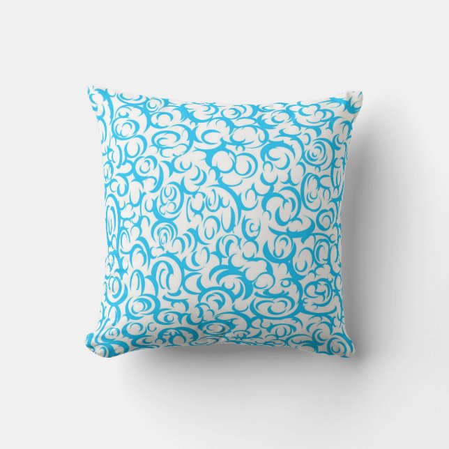 Light Blue Curves Cushion (Front)