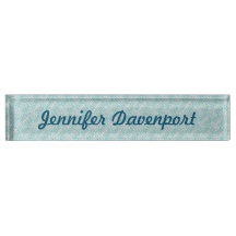 Light Blue Custom Desk Nameplate