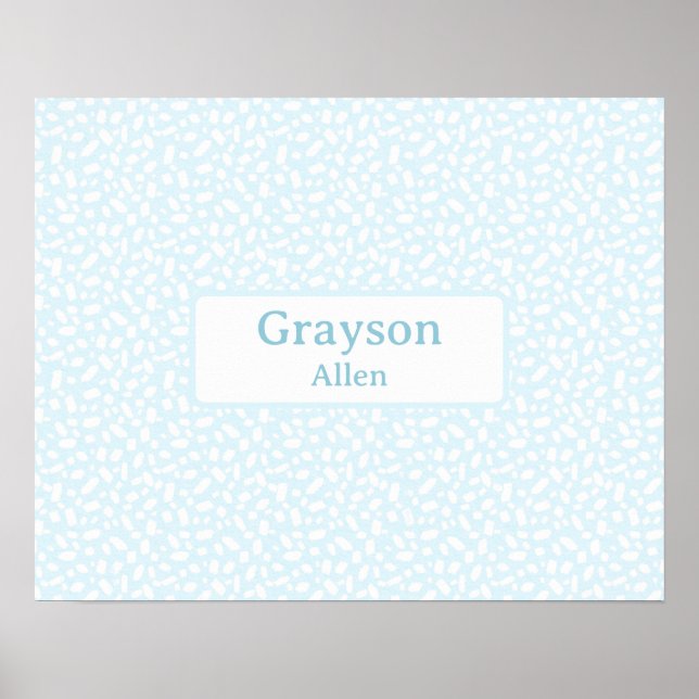 Light Blue Custom Name Boy Nursery Decor (Front)