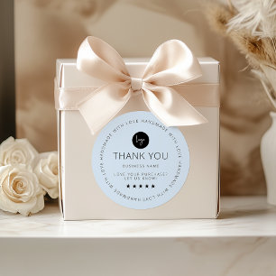 Light Blue Custom Thank You Sticker With Logo