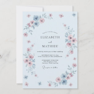 Light Blue Dainty Spring Wedding Invitation