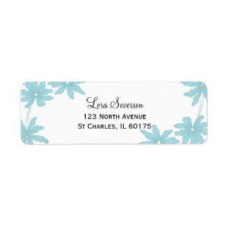 Light Blue Daisies on White