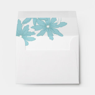 Light Blue Daisies Wedding RSVP Response Card Envelopes