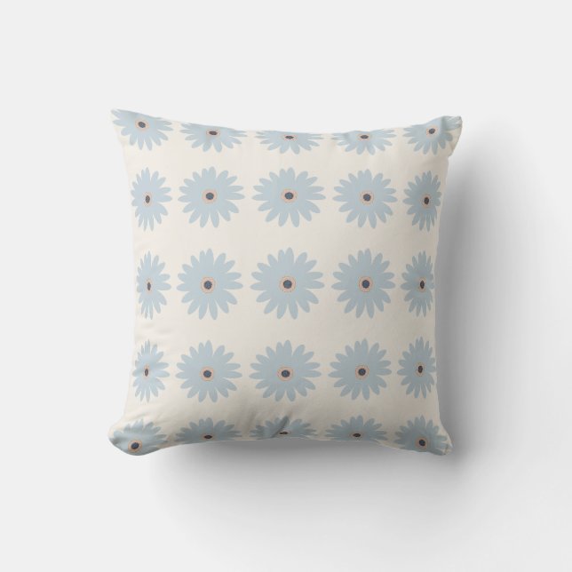 Light Blue Daisy Cushion (Front)
