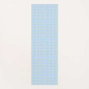 Light Blue Daisy Meadow Pattern Yoga Mat