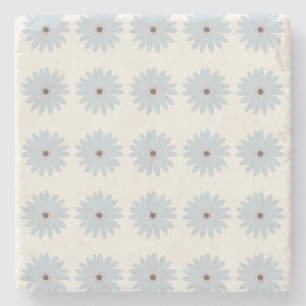 Light Blue Daisy Stone Coaster