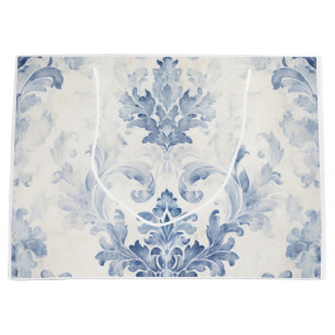 Light Blue Damask Large Gift Bag