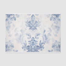 Light Blue Damask Tissue Paper