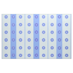 Light Blue Dark Blue Flowers Pattern Fabric