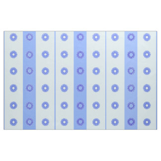 Light Blue Dark Blue Flowers Pattern Fabric