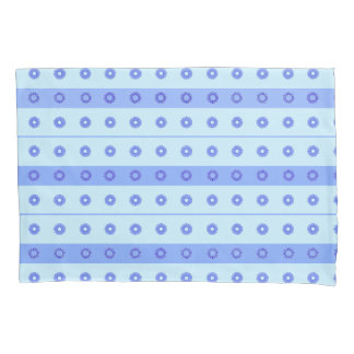 Light Blue Dark Blue Flowers Pattern Pillowcase