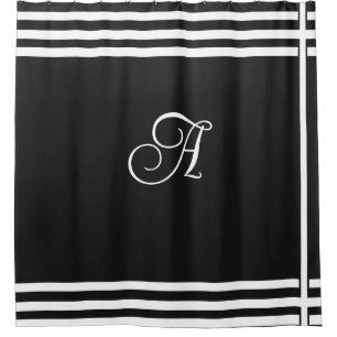 Light Blue & Dark Blue Striped Bath Shower Curtain