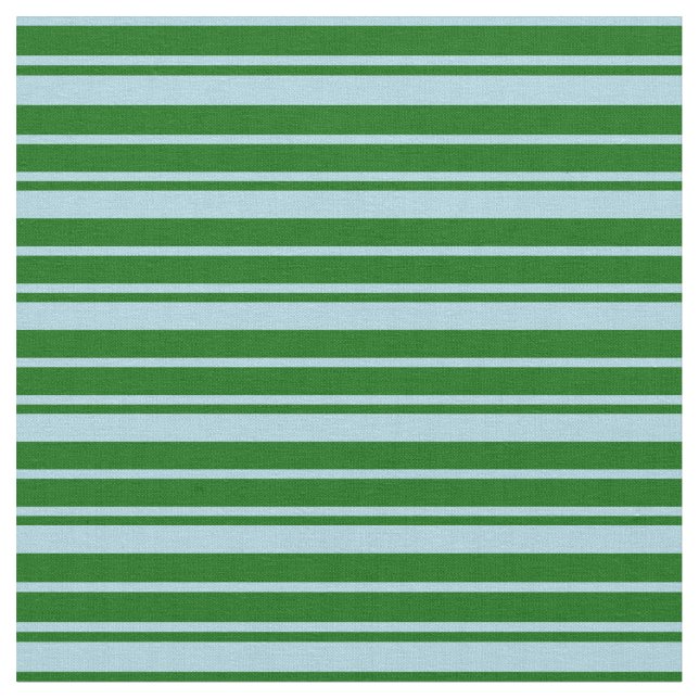 Light Blue & Dark Green Stripes Fabric (Close Up)